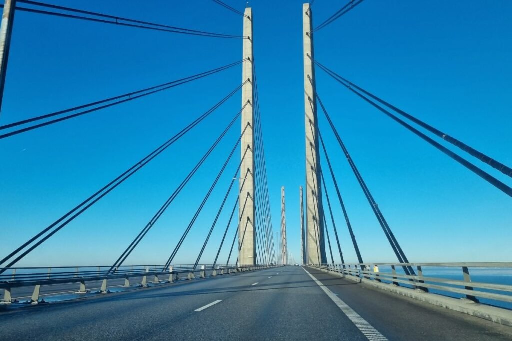 driving over the Malmo Bridge by car