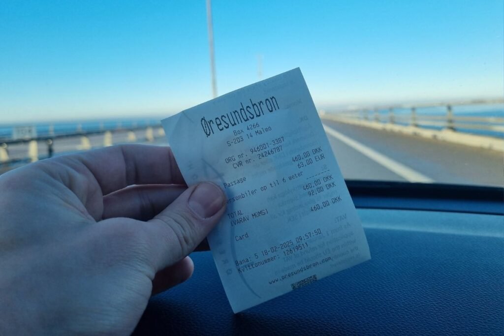 ticket from Øresund Bridge, price for a single journey with a car