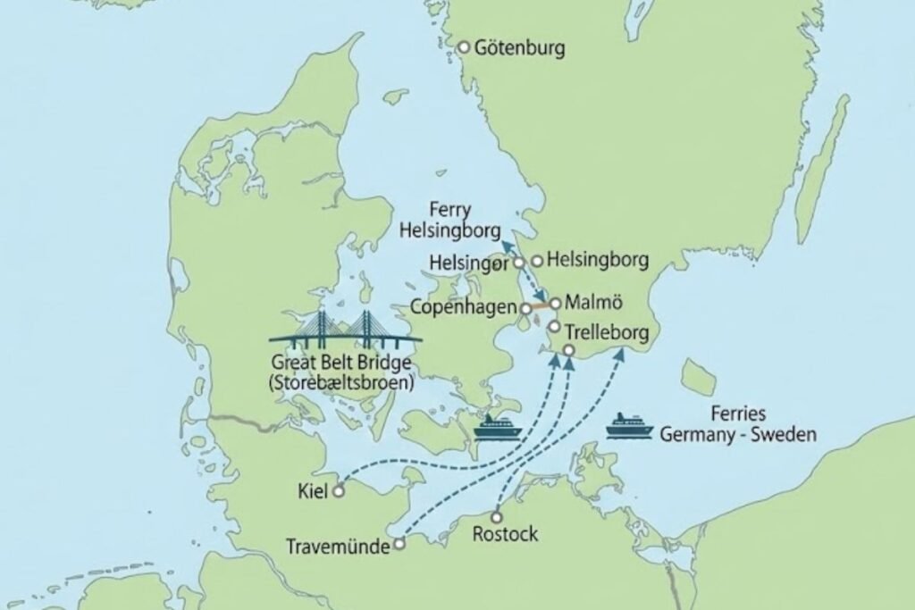 Alternative routes Malmo Bridge