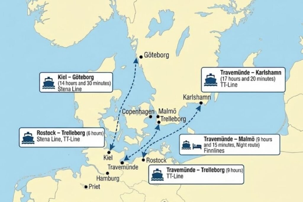 ferries from Germany to Sweden