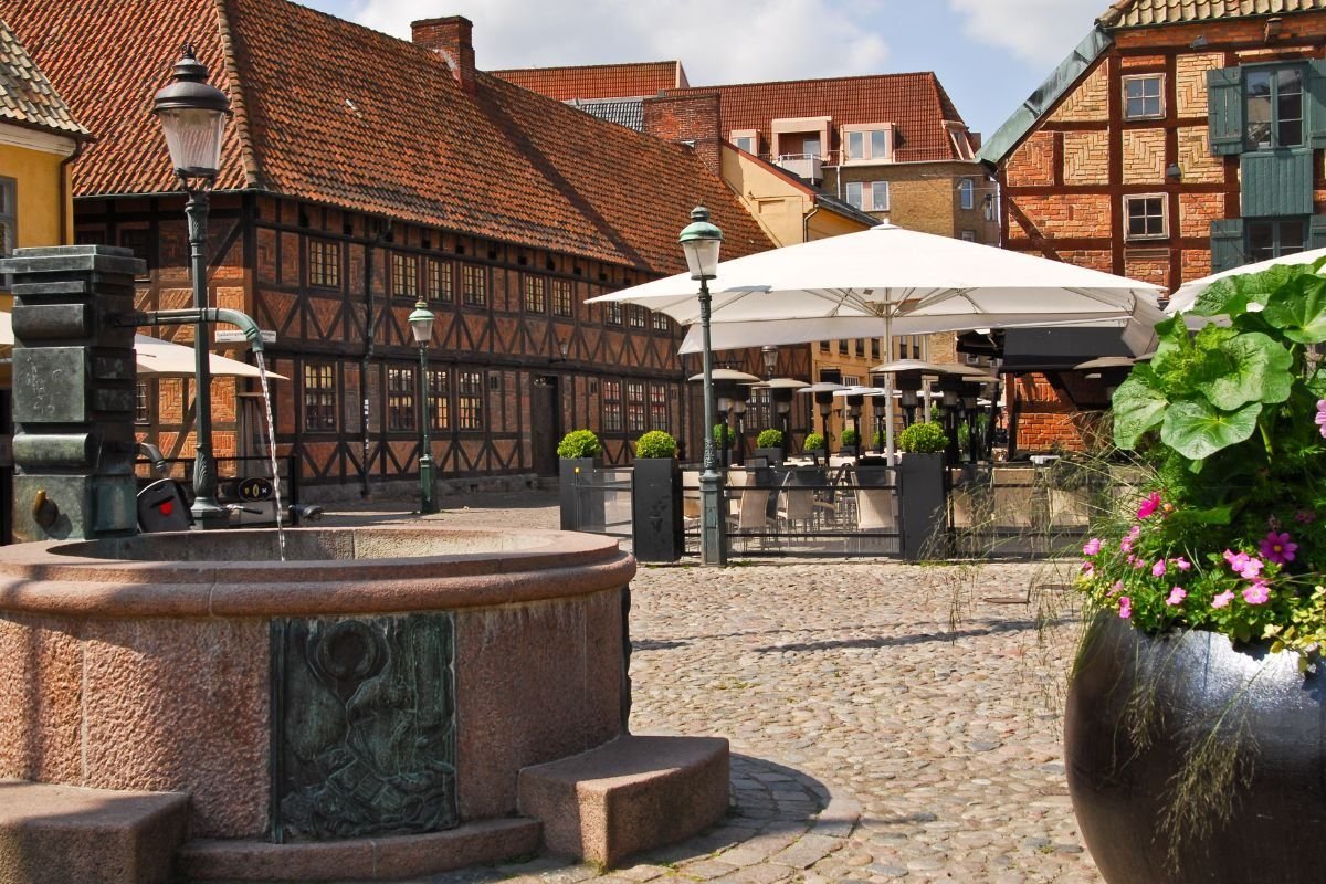 Lilla Torg square in Malmö with its half-timbered houses
